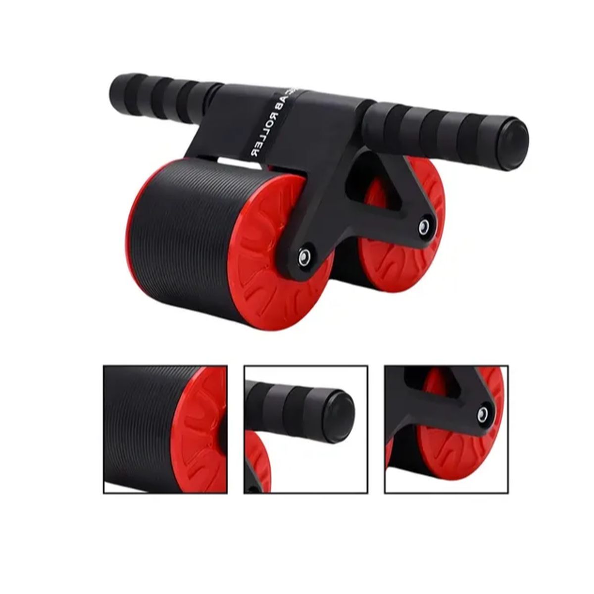 GENERICO - Rueda Abdominal Rodillo Doble Para Ejercicios Flexiones Color Rojo