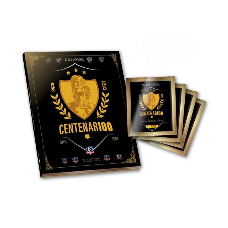 PANINI CHILE - Pack Álbum Tapa Dura + 48 Sobres Colo-Colo - Centenario