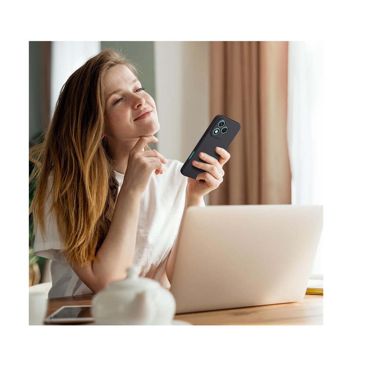 JOIGO - Carcasa Funda Para Honor 400 Lite Goma Negro