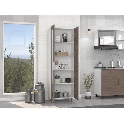 Imagen 2 del producto Despensa Fendi 2 Puertas 205x70x35 Cm Blanco Y Castaño