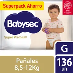 BABYSEC - Pañal Super Premium G 136Un