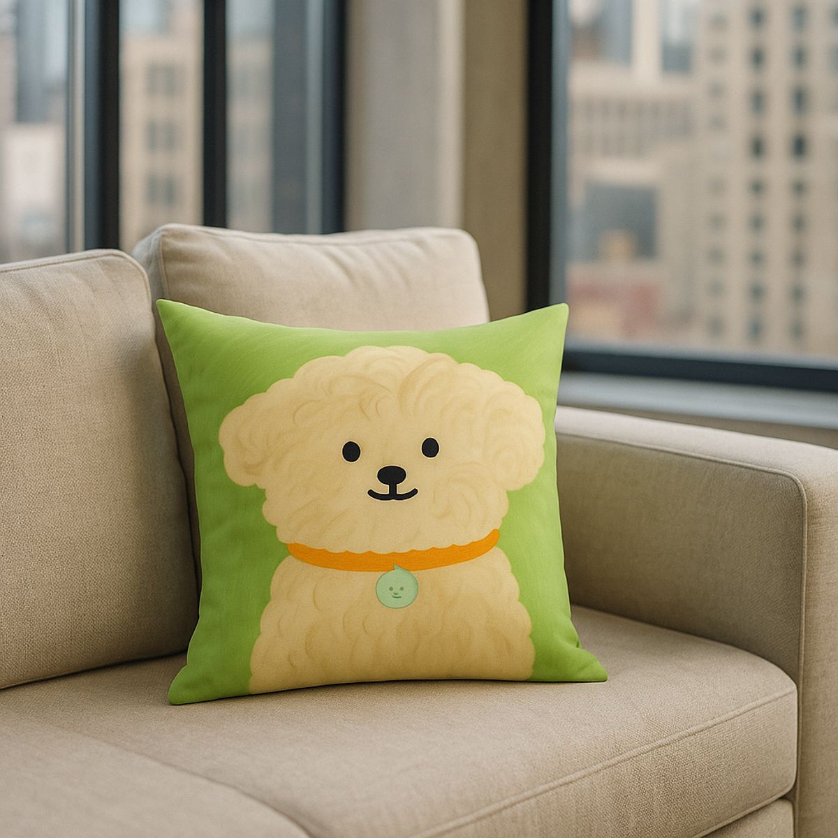 ARMONIA - Funda almohada doggo tierno 45x45 sofá dormitorio 782