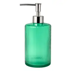 GENERICO - Dispensador De Jabon Liquido Vidrio Texturado Multiuso 500ml - Verde