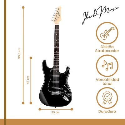 Imagen 2 del producto Guitarra Eléctrica Strato + Amplif + Accesorios Negra
