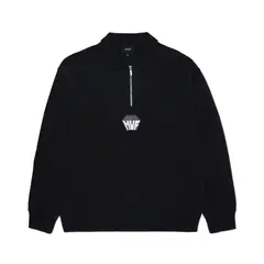 HUF - POLERON BIG BLOCK 1/4 ZIP FRENCH TERRY BLK - XXL