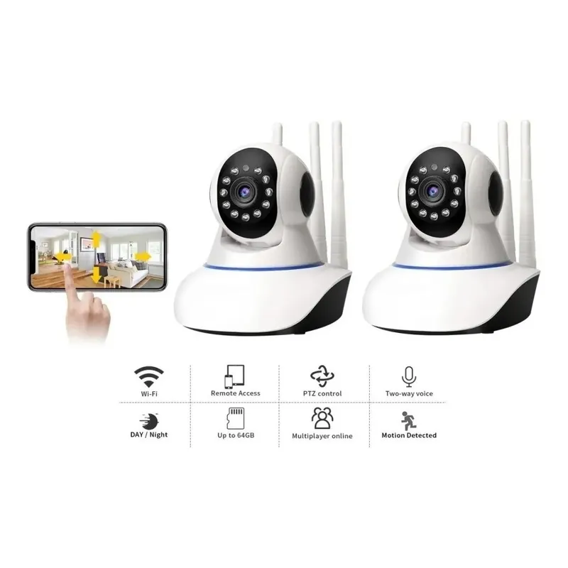 GENERICO - x2 Camara Vision nocturna Ip Wifi Hd  360° yoosee motorizada
