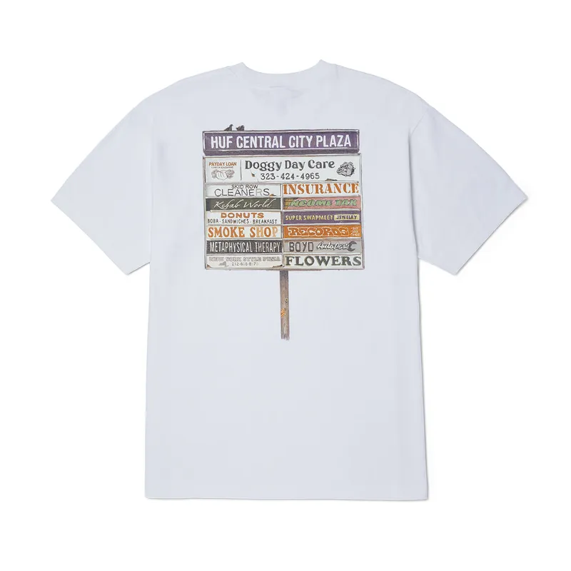 HUF - POLERA HUF PLAZA S/S WHITE