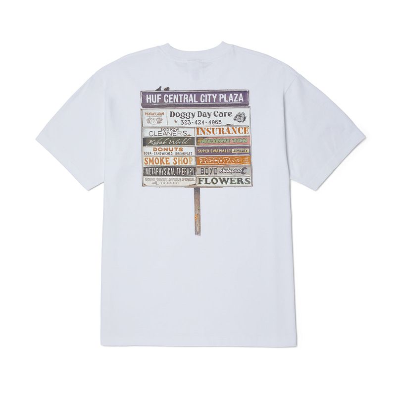 HUF - POLERA HUF PLAZA SS WHITE - XXL