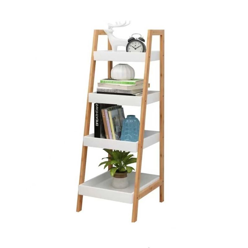 GENERICO - Mueble Estante Bambú Y MDF 4 Estantes