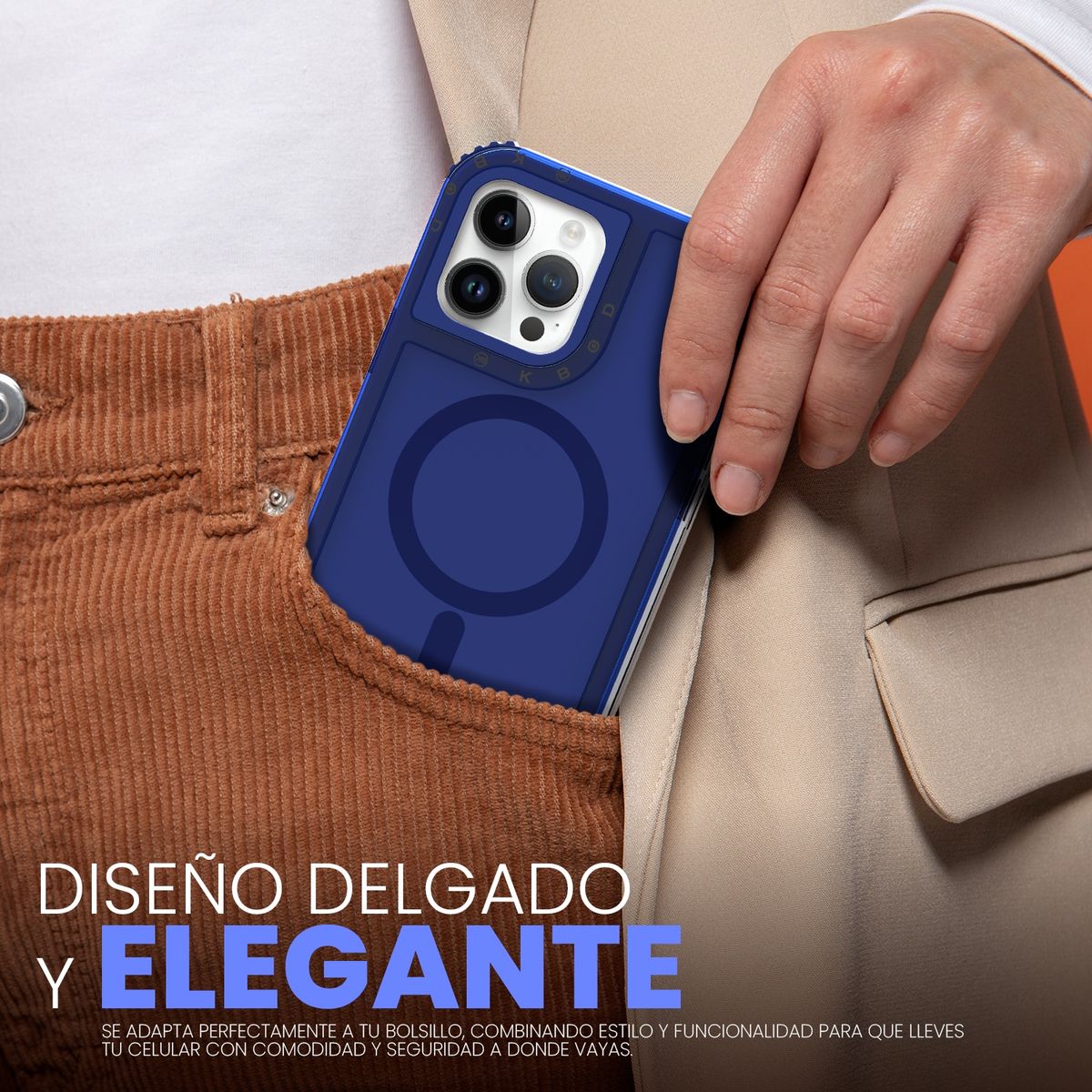 KBOD - Carcasa 360 de 3 Piezas Kbod Urban Play Magnetic Para iPhone 14 Pro Max Azul