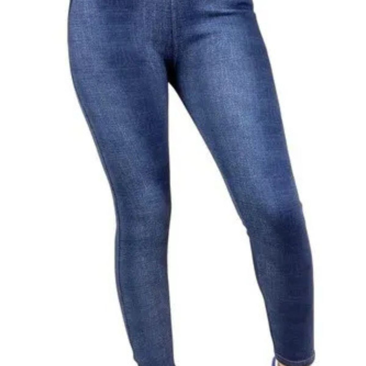 LOOK SHOP - Pantalón Calza Tela Jeans Forro Piel. Leggins Cierres. 338