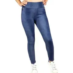LOOK SHOP - Pantalón Calza Tela Jeans Forro Piel. Leggins Cierres. 338