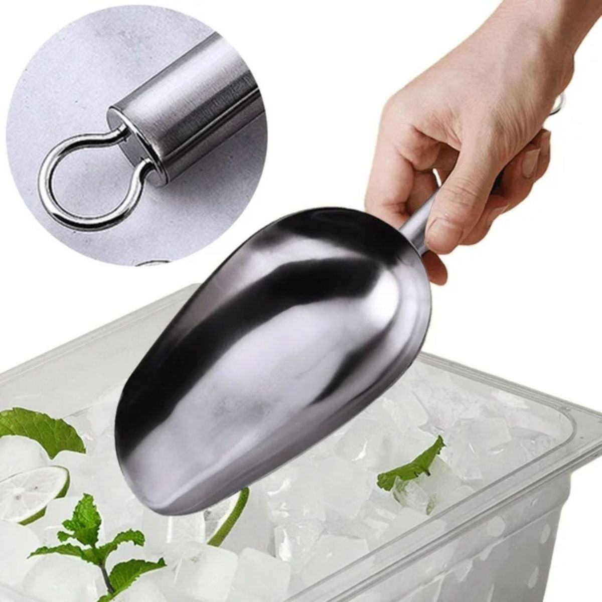 GENERICO - Pala Cuchara Para Hielo Cereales Acero Inoxidable 23cm