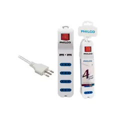 PHILCO - Alargador Eléctrico 4 Pos y 2Usb 2500W Blanco - SC