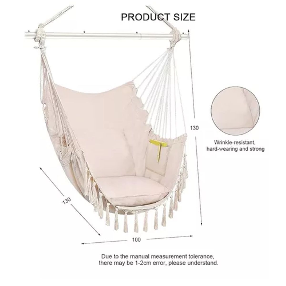 GENERICO - Silla hamaca colgante Color Beige