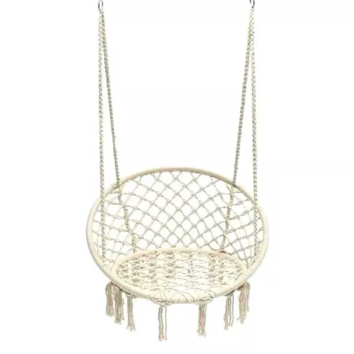 GENERICO - Silla hamaca colgante para terraza o jardín color beige