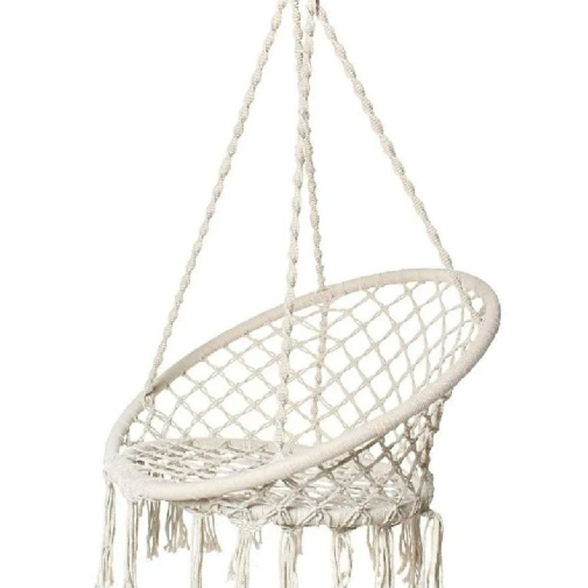 GENERICO - Silla hamaca colgante para terraza o jardín color blanco