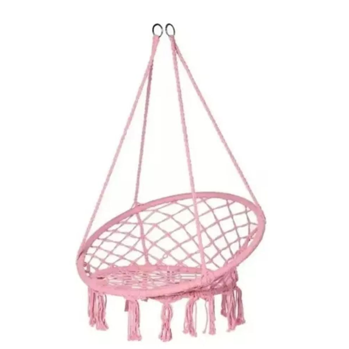 GENERICO - Silla hamaca colgante para terraza o jardín color rosado