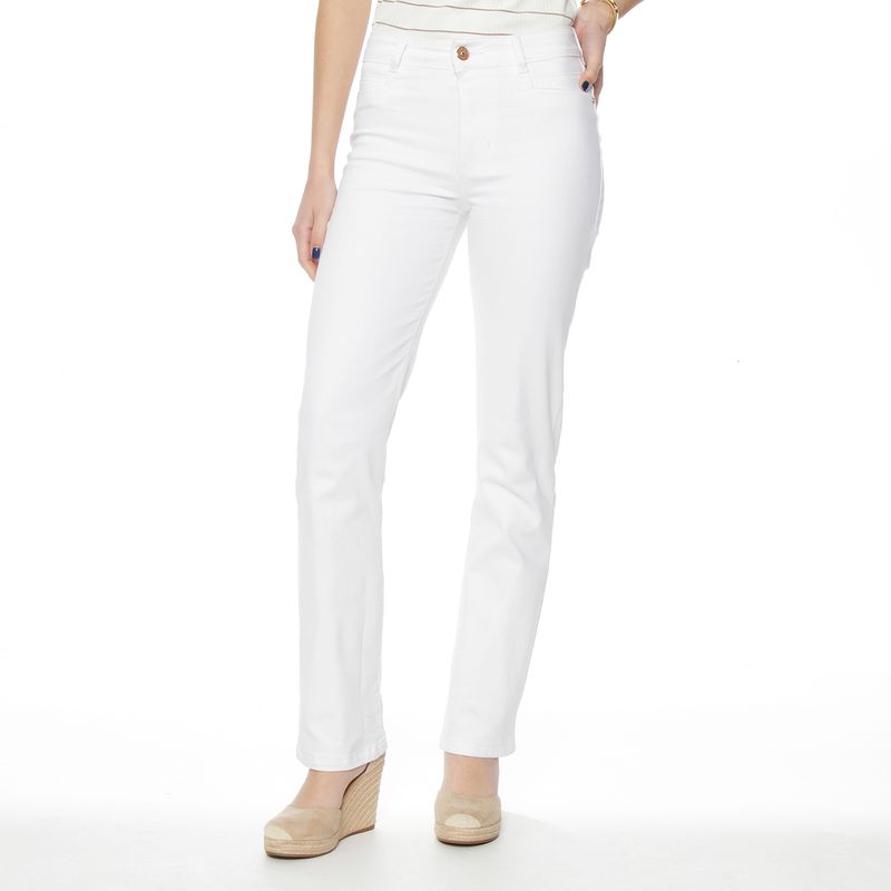 WADOS - JEANS RECTO TIRO ALTO  PRETINA BASICA 1 BOTON