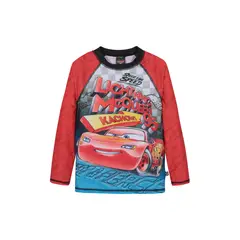 DISNEY - Traje de Baño Niño Polera UV50 MLarga Cars - Rojo