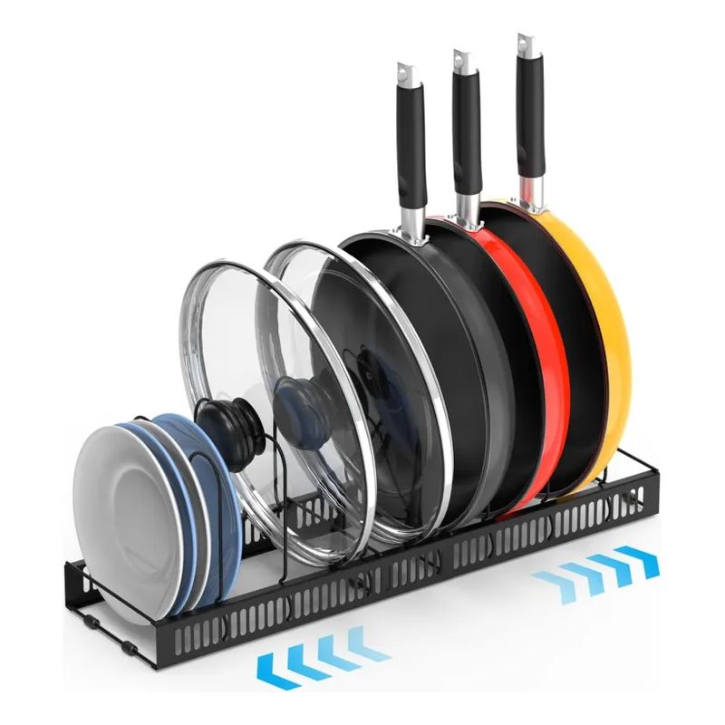 GENERICO - Organizador Rack Cocina Ollas Sarten 7 Divisiones Extensible
