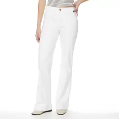 WADOS - JEANS FLARE TIRO ALTO PUSH UP PRETINA BASICA BOTON