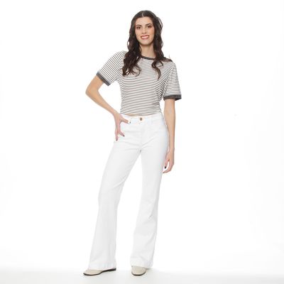 Imagen 2 del producto JEANS FLARE TIRO ALTO PUSH UP PRETINA BASICA BOTON