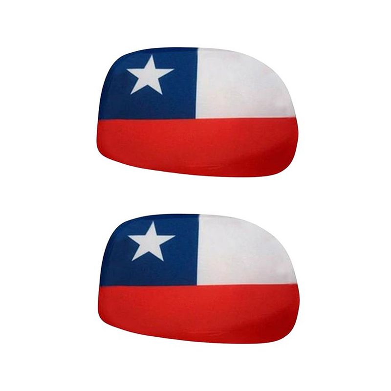 GENERICO - Par De Bandera Cubre Espejo Para Auto Chile Fiestas Patrias