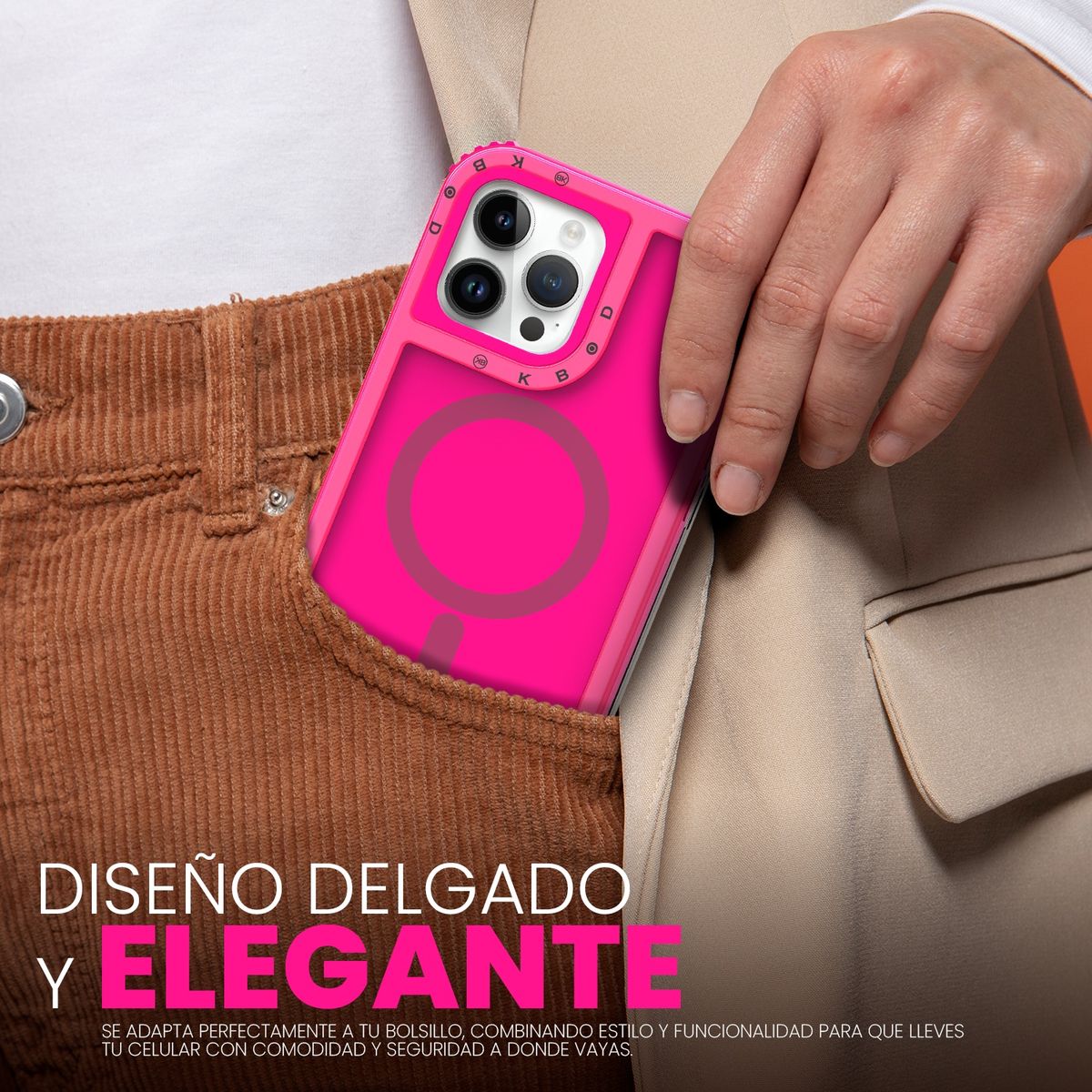 KBOD - Carcasa 360 de 3 Piezas Kbod Urban Play Magnetic Para iPhone 16 Fucsia