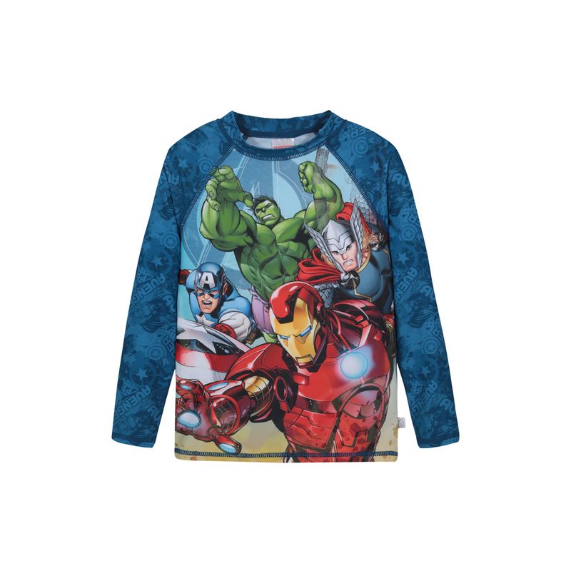 DISNEY - Traje de Baño Niño Polera UV50 MLarga Avengers Disney - Azul