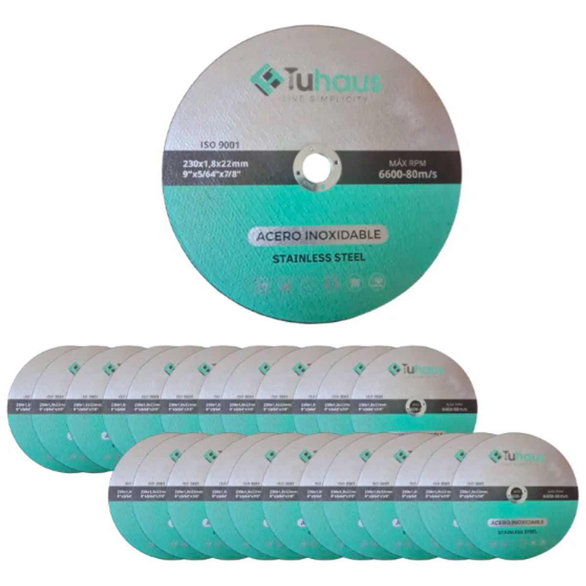 TUHAUS - Disco De Corte Acero Inoxidable 9 Pulgadas Tuhaus - 25 U
