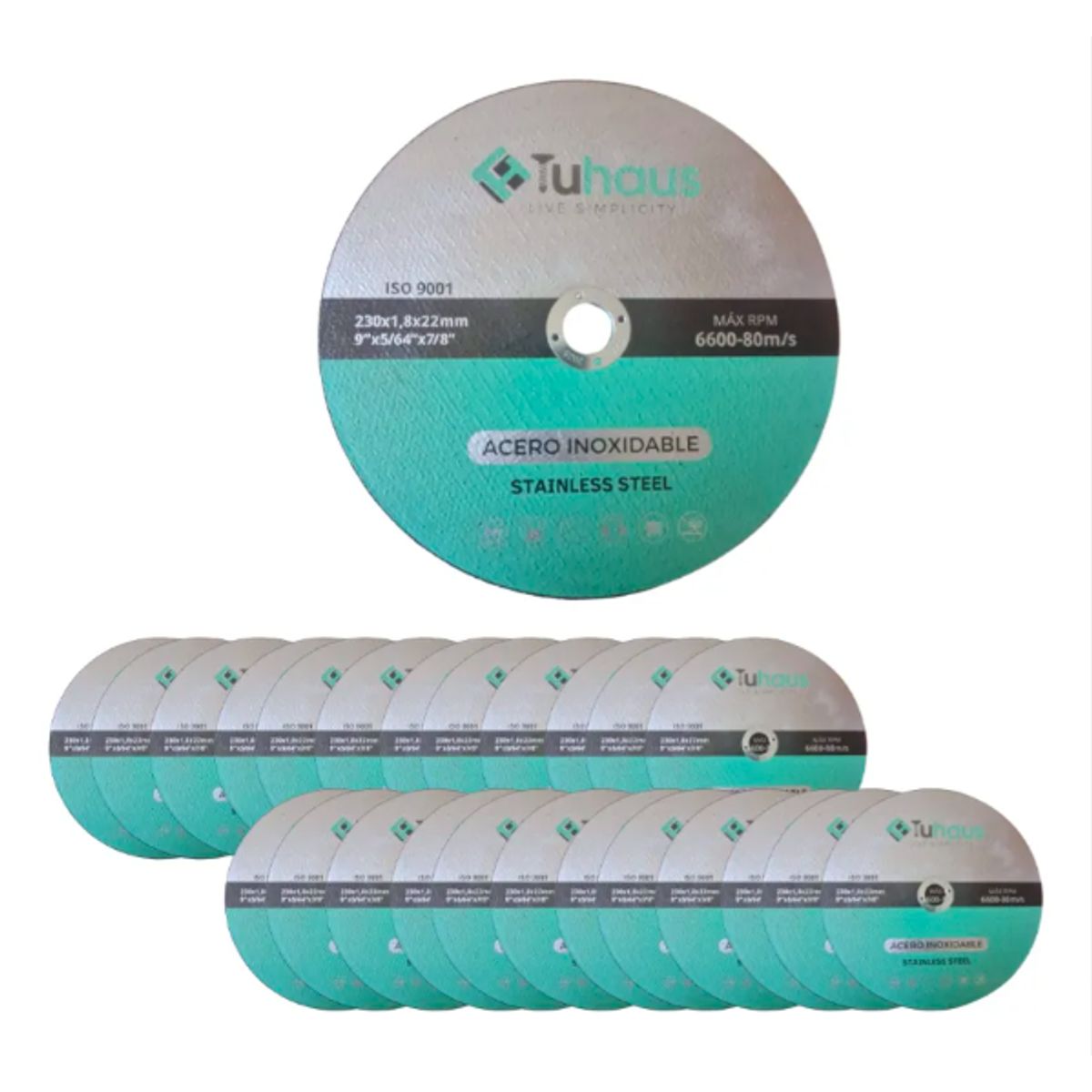 TUHAUS - Disco De Corte Acero Inoxidable 9 Pulgadas Tuhaus - 25 U