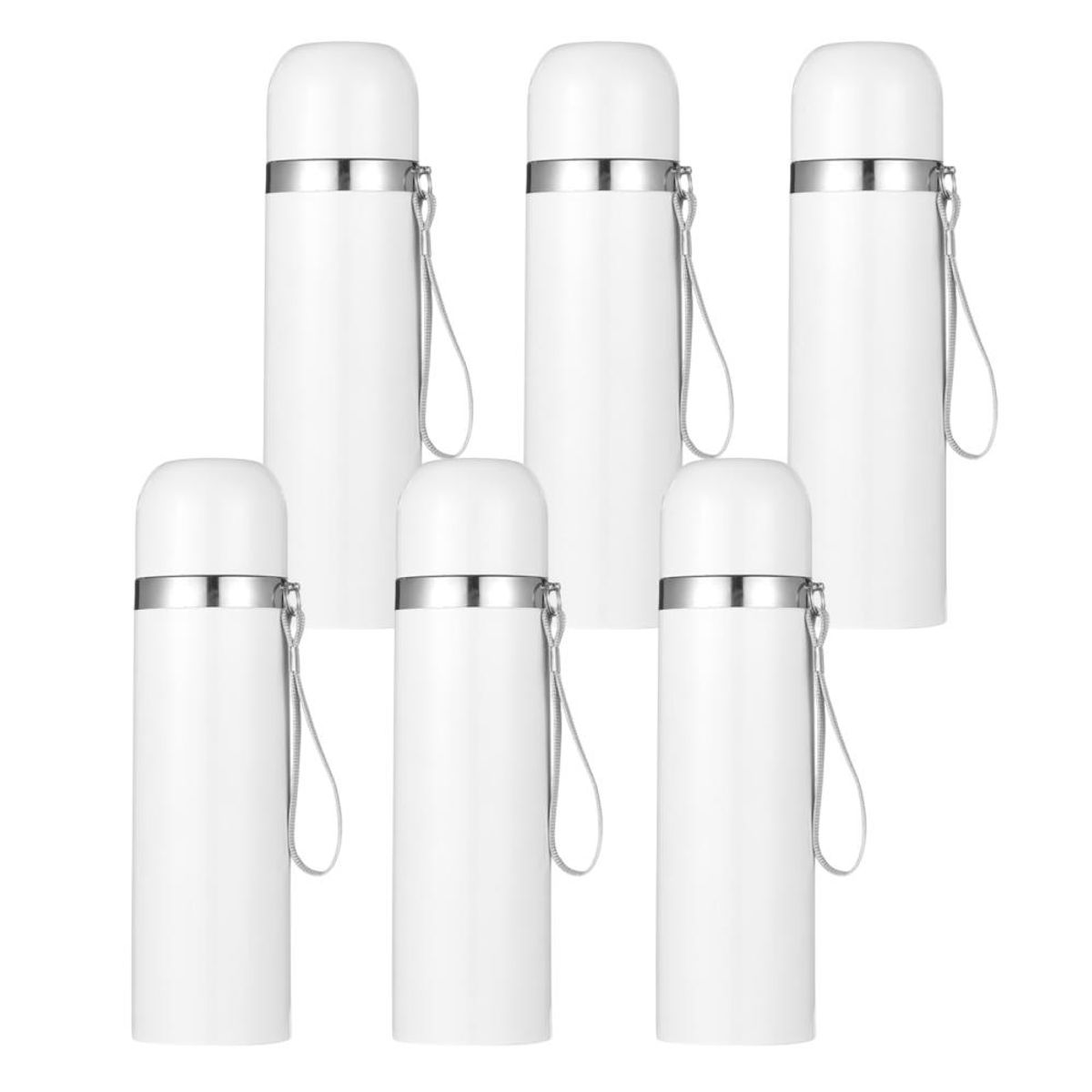 GENERICO - Pack x 6 Termo Aluminio Blanco Sublimable 500ml con caja