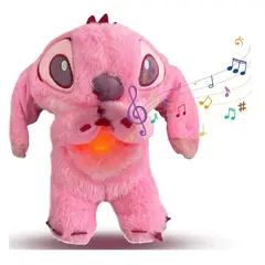 VICALLY FASHION - Peluche Stitch Rosado Angela Que Respira Música Y Luces Para Dormir