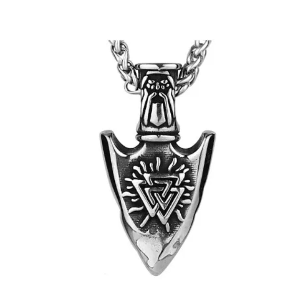 GENERICO - Collar Amuleto Punta Flecha Vikingo Valknut Hombre Mujer