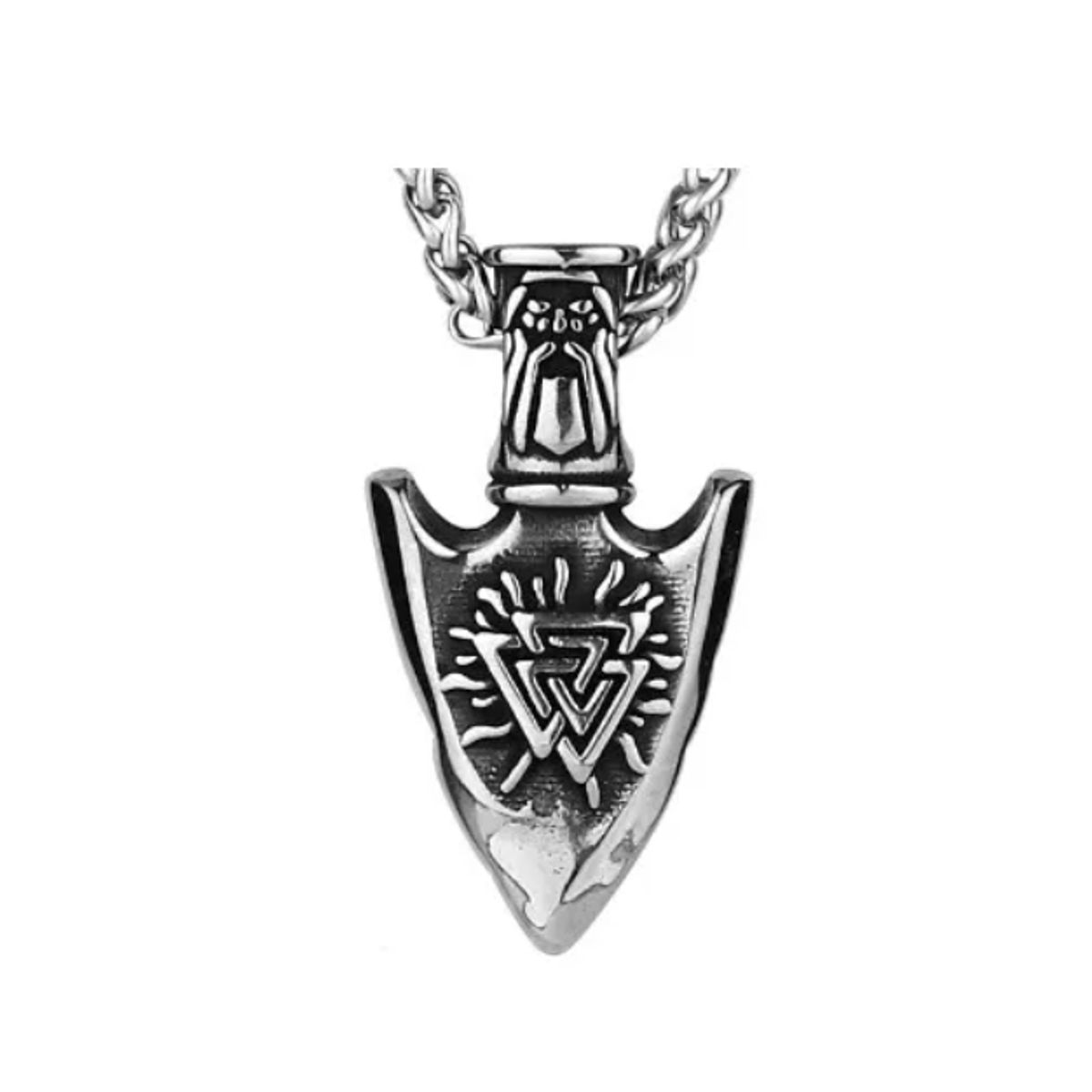GENERICO - Collar Amuleto Punta Flecha Vikingo Valknut Hombre Mujer