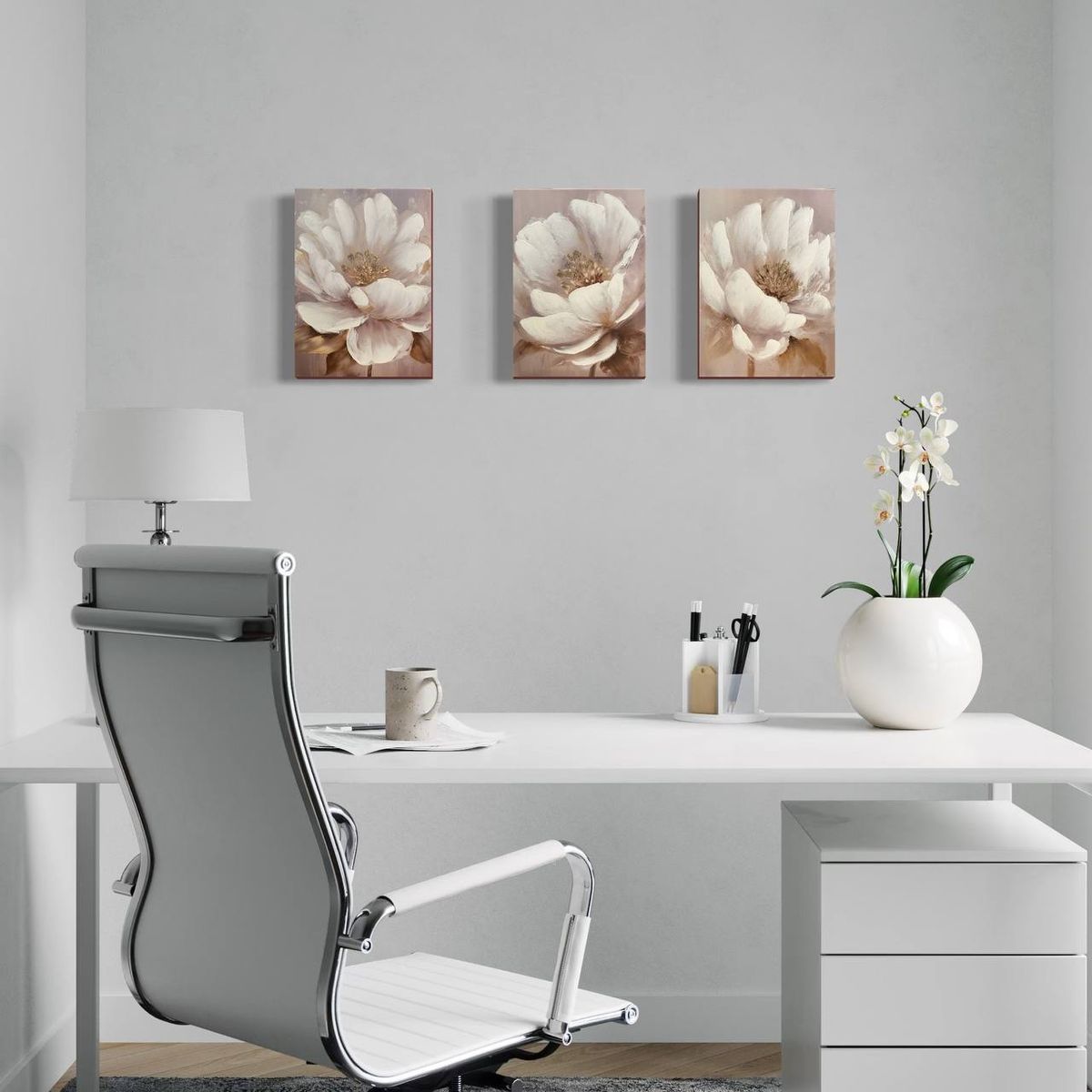 DEKAM DISEÑO - CUADRO TRIPTICOS FLORES 30X40 CU CMS