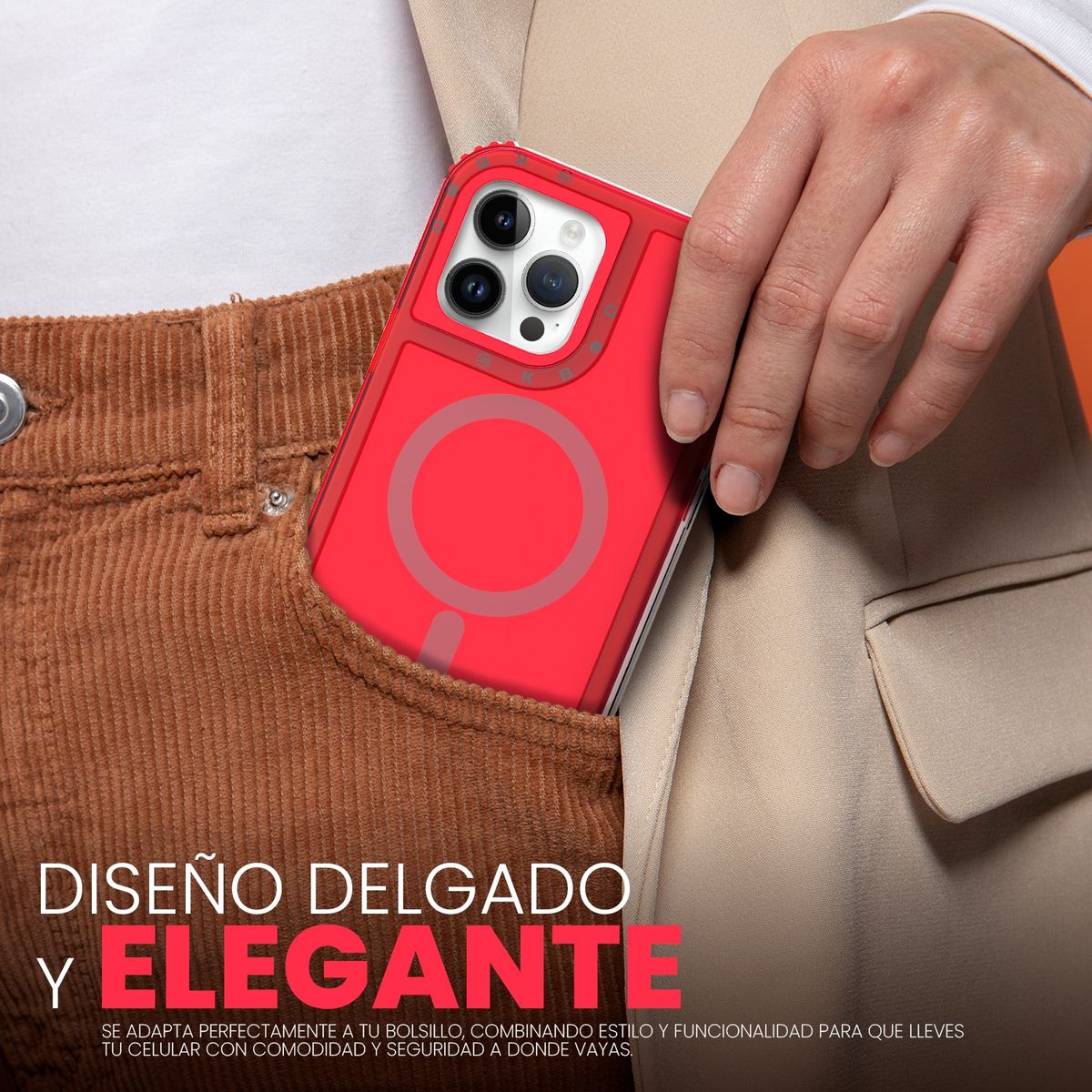 KBOD - Carcasa 360 de 3 Piezas Kbod Urban Play Magnetic Para iPhone 16 Pro Rojo
