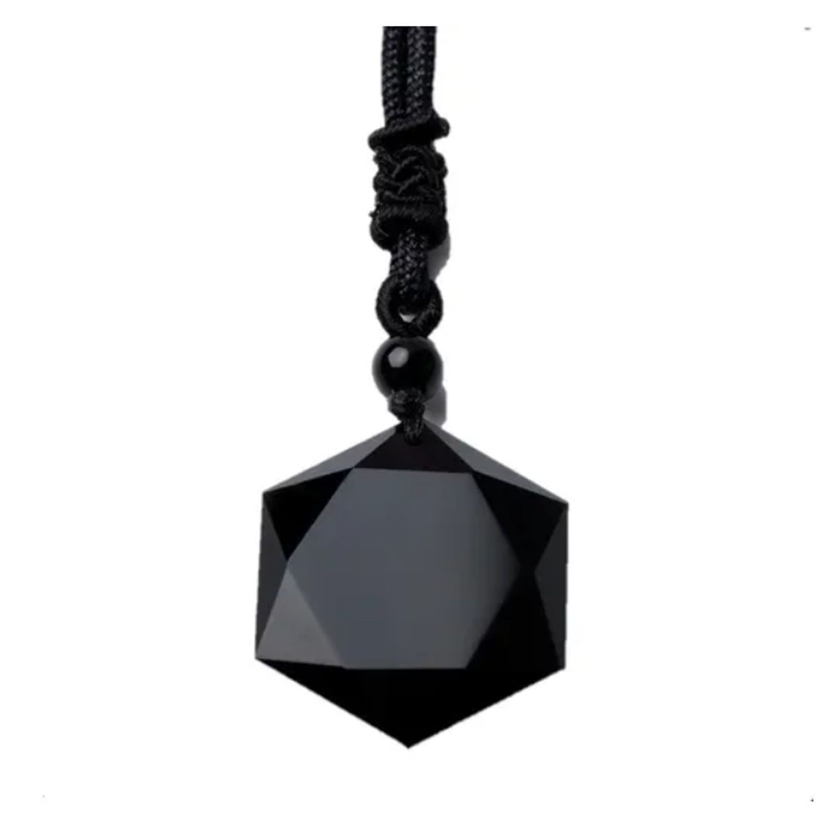 GENERICO - Collar De Obsidiana Black Space Hexagrama Moda Royal Madriz