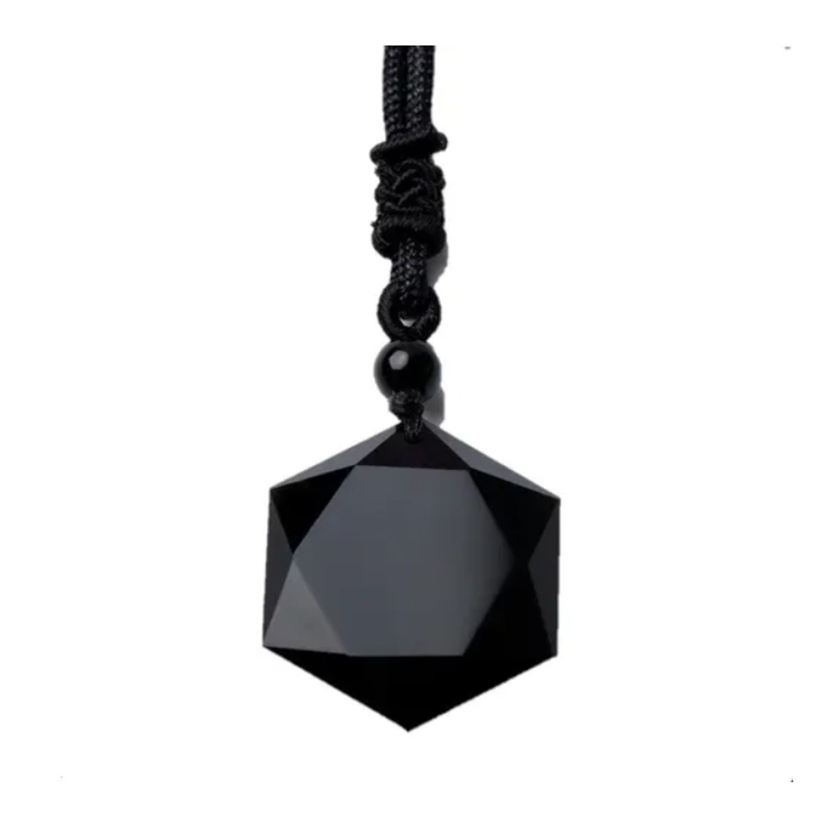 GENERICO - Collar De Obsidiana Black Space Hexagrama Moda Royal Madriz