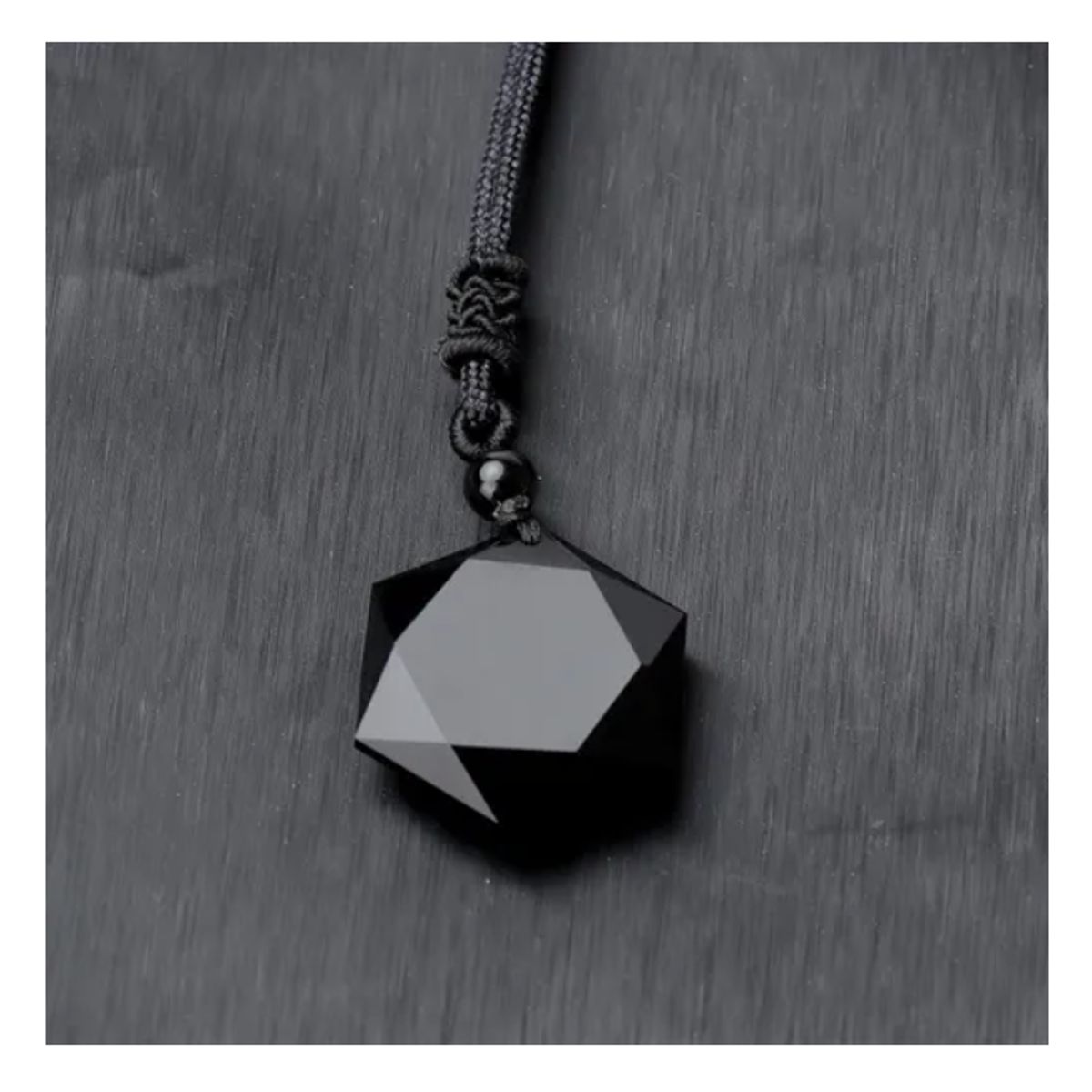 GENERICO - Collar De Obsidiana Black Space Hexagrama Moda Royal Madriz