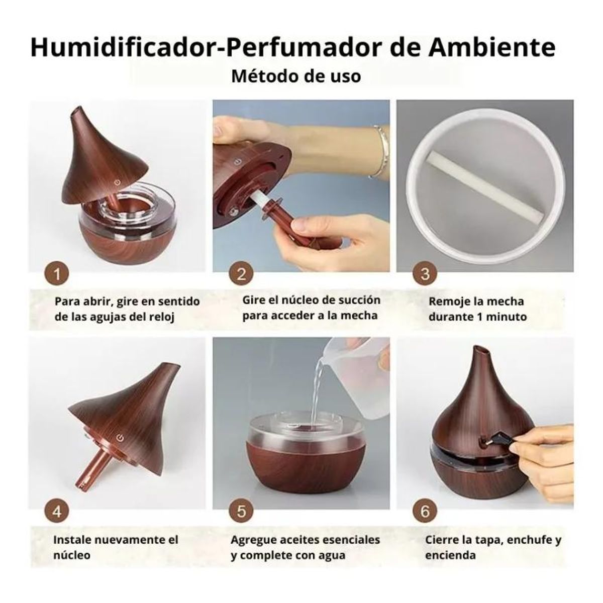 GENERICO - Humidificador Aromatizador De Ambiente Decorativo Beige