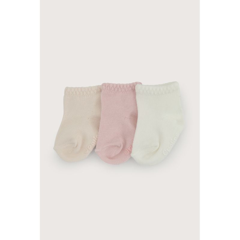 OPALINE - Pack de 3 calcetines rosados de bebe 41122