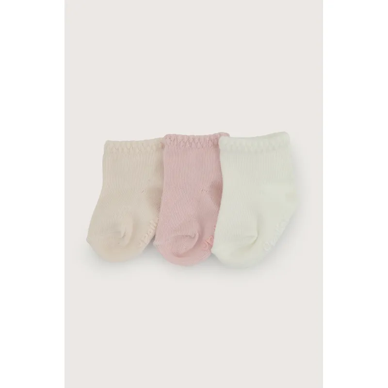 OPALINE - Pack de 3 calcetines rosados de bebe 41122