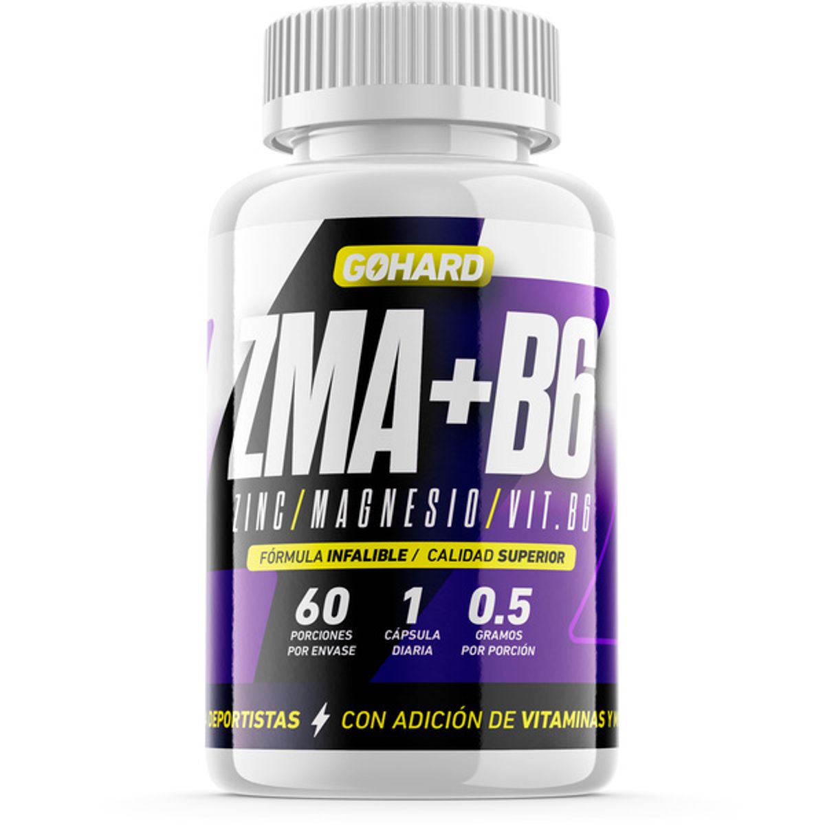 GOHARD - ZMA + B6 - Gohard (Zinc, Magnesio, Vitamina B6) - 60 Cápsula