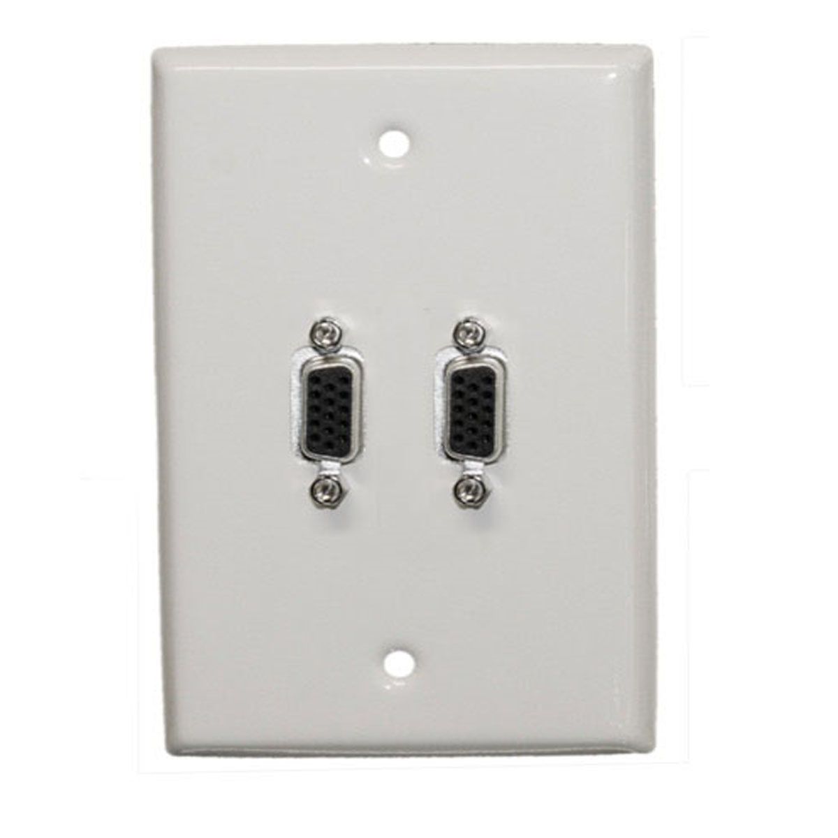 GENERICO - PLACA A MURO 2 PUERTOS VGA, METALICA, TIPO COPLA