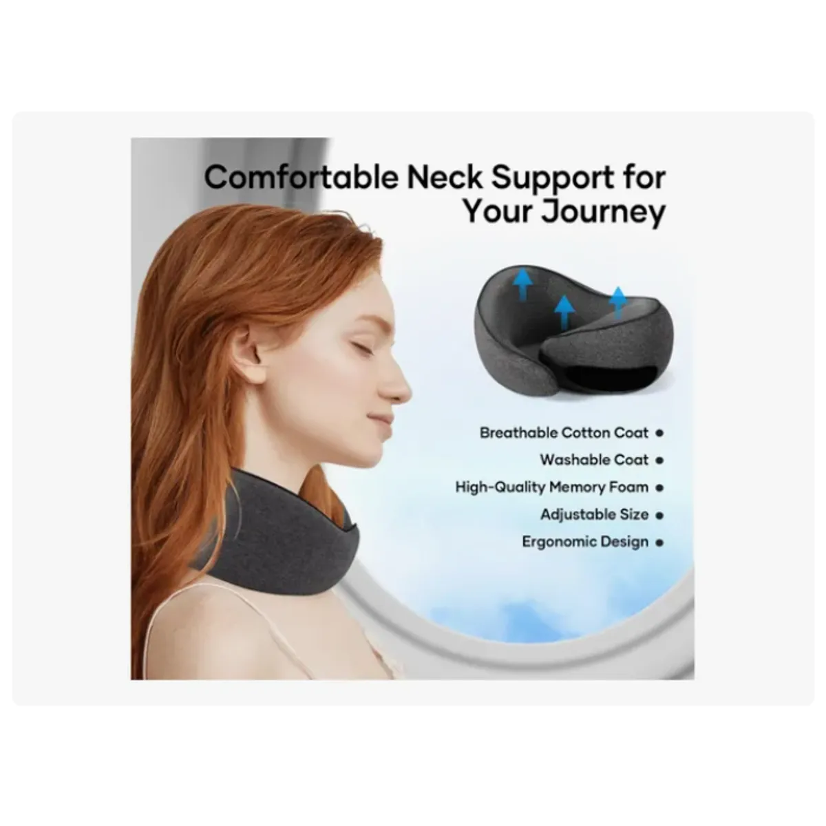 GENERICO - Almohada De Cuello Relajante Para Viaje Cojín Soporte Cómodo