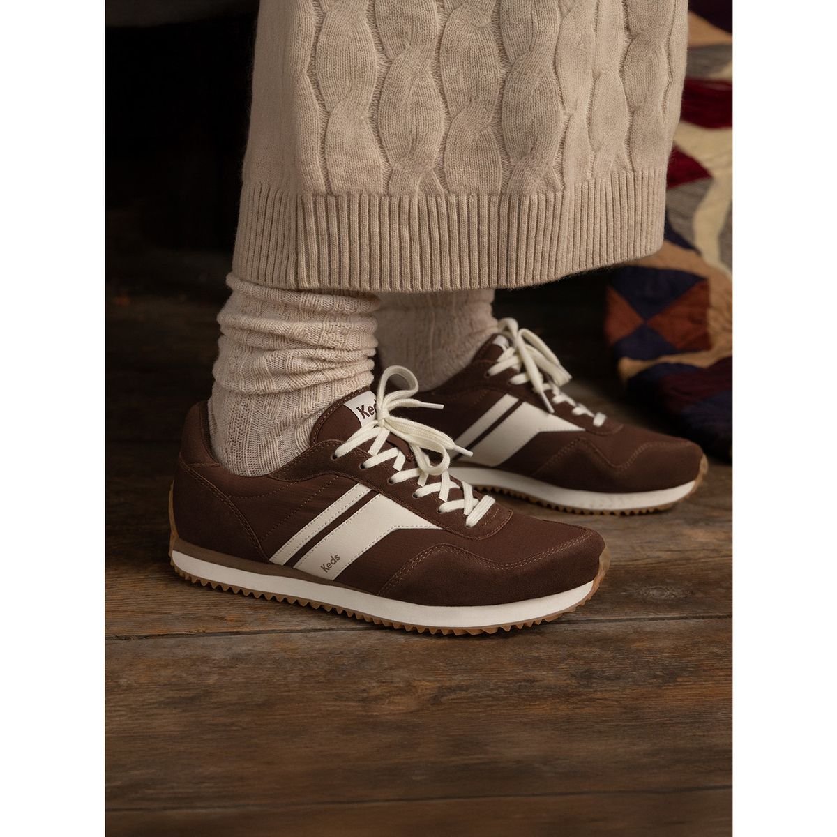 KEDS - Zapatilla Textil Mujer Rena Gamuza Café KEDS