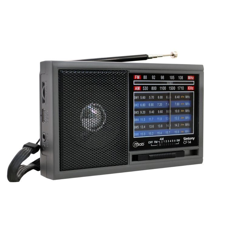 RADIO PORTATIL RECARGABLE RETRO SINTONY CF-14 GRIS