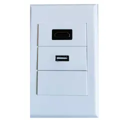 GENERICO - PLACA A MURO HDMI Y USB 20 TIPO COPLA